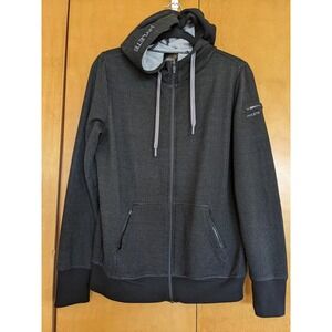 HYLETE Women's Linear Tech Full-Zip Hoodie Charcoal Gray Size Large